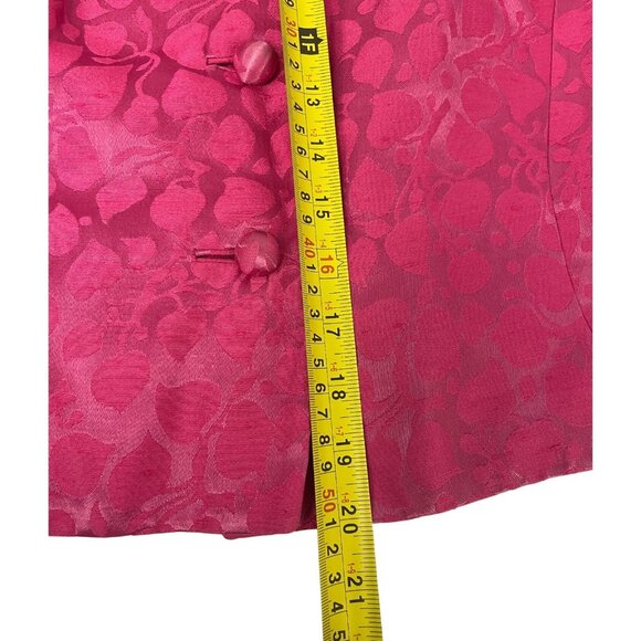 Vintage Alper Schwartz Womens Dress Jacket Set Small Pink Jacquard Cocktail 70s - Picture 9 of 15